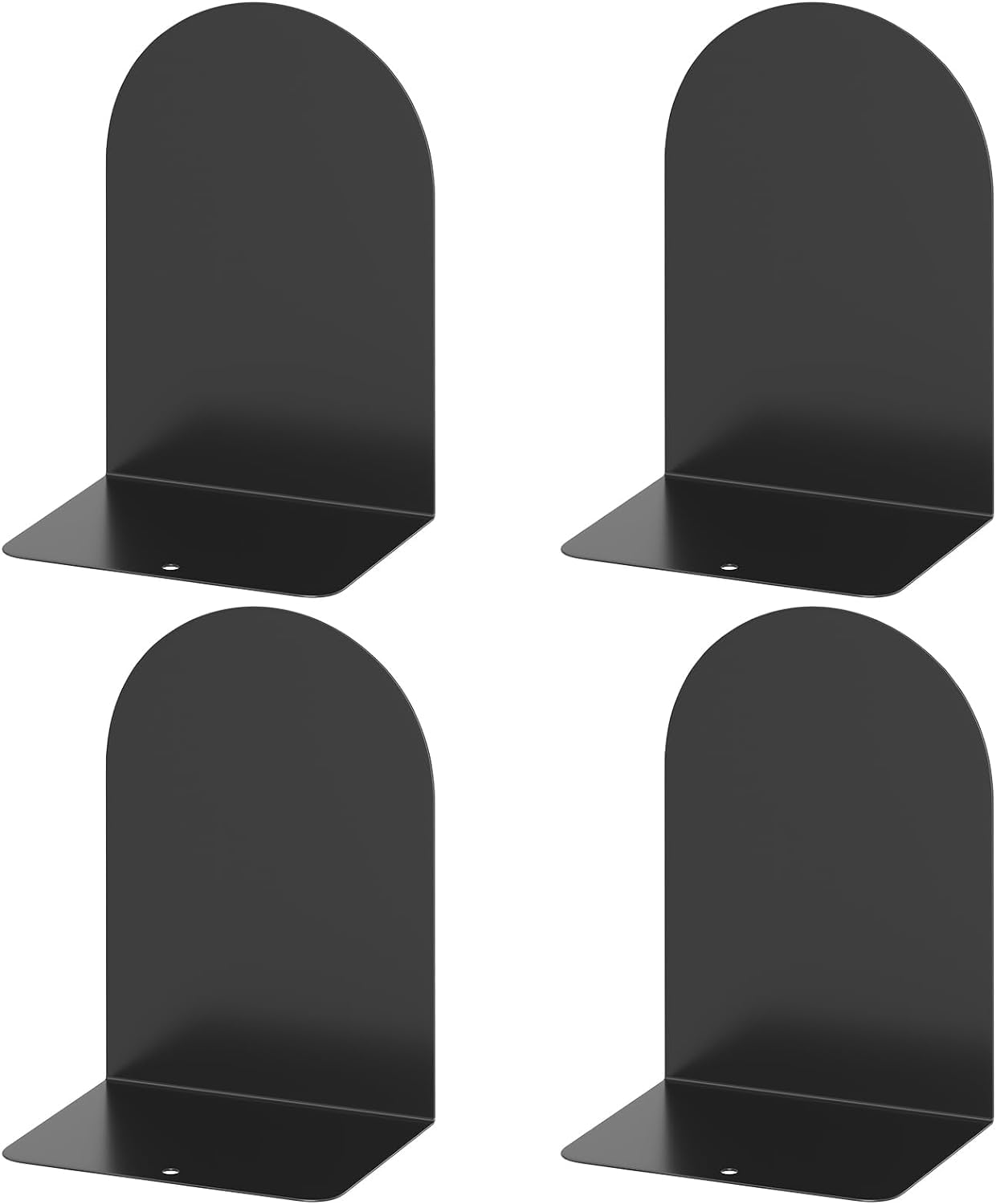 Deefongo 4 Pieces Heavy Duty Black Decorative Metal Bookends