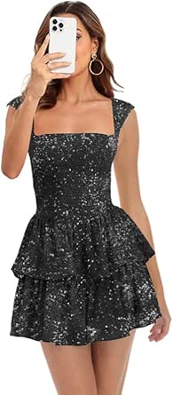 Sequin Short Homecoming Dresses for Teens Sparkly Prom Dresses VMH81