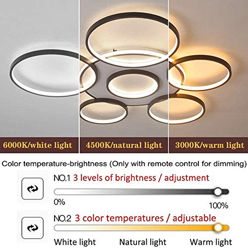 Plafonnier LED de salon à luminosité réglable contre fatigue visuelle - 5