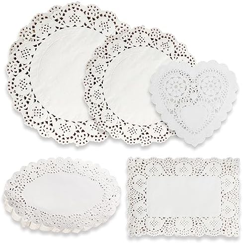 CREATCABIN Spitzendeckchen Set - 180 Stück Bunte Papieruntersetzer 8,8cm