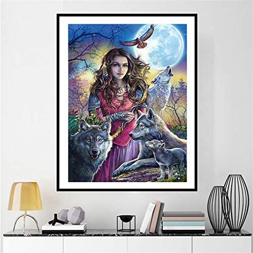 UBERSWEET® Azqsd Painting Animals Embroidery Beauty& Needlework Craft Mosaic Fu LLHome Decoration Gift: Bb11751, 45X60Cm