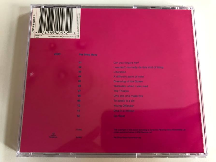 レコード　ペットショップボーイズ　ヴェリー Pet Shop Boys / ペット・ショップ・ボーイズ「ヴェリー