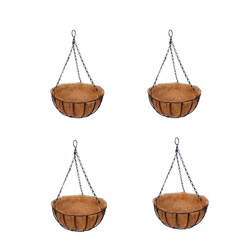 Metal Hanging Baskets - 4 Pack for Balcony & Plants -1 Metal Hanging Baskets - 4 Pack for Balcony & Plants -1
