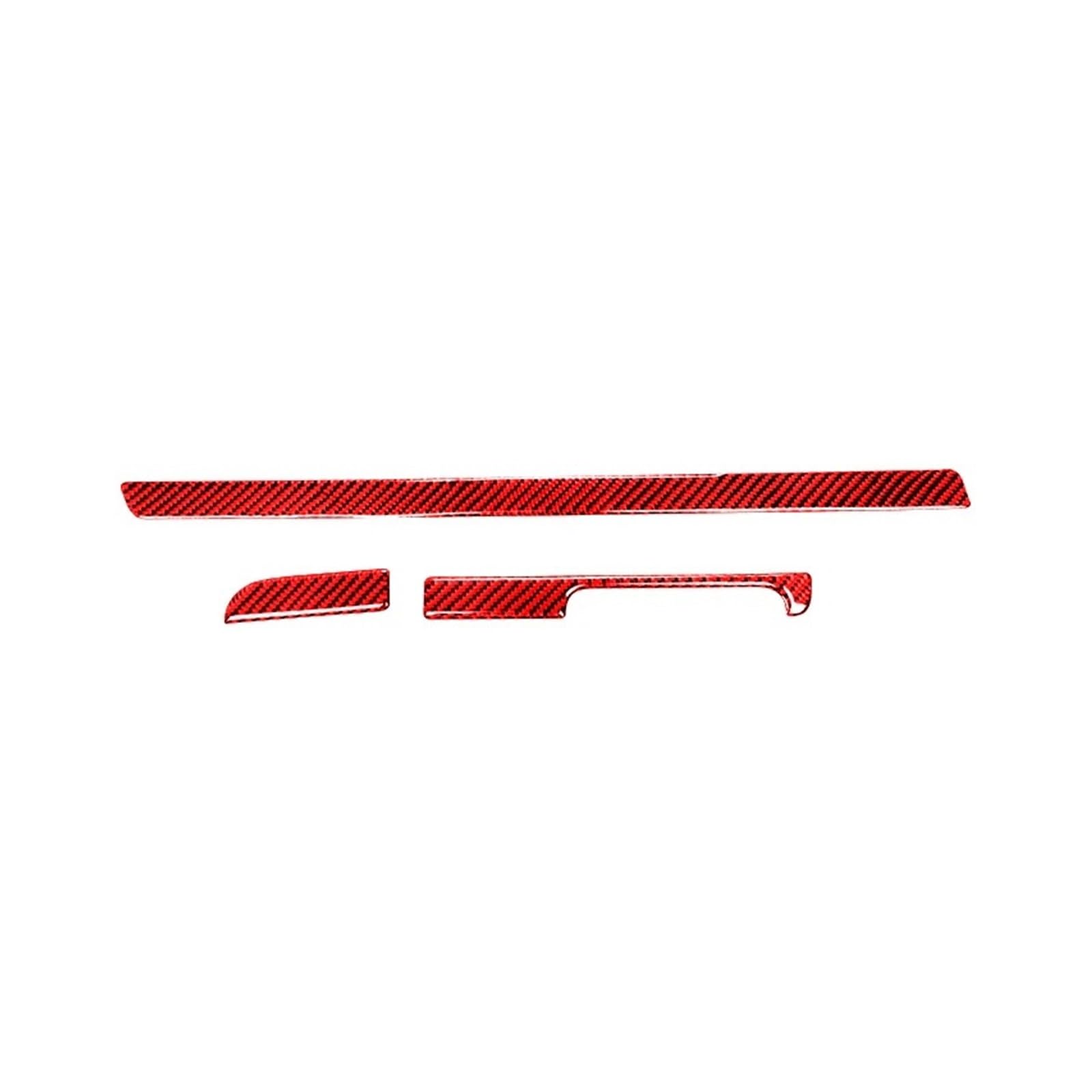 Car Interior Moulding Trim for VW for Scirocco R 2009-2016 Carbon Fiber Internal Cover Stickers Co-Pilot Dashboard Trim Car Styling Interior Accessories(Red(RHD))