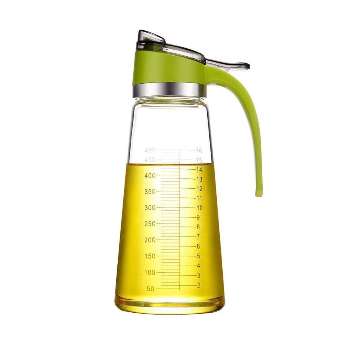 Bottiglia Olio Oliera Salvagoccia Distributore di Aceto Olio in Vetro Olio Olio Bottiglia A Prova di Perdita di Olio Trasparente, con Misurazione in Scala Ad Alta capacità 530 Ml (Color : C)