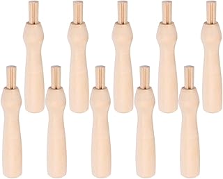 Wool Needle Handles 10Pcs Wooden Handle for Felting Needles Punch Needle Handles Poking Needle Wood Handles Embroidery Needle Handles Replacement for Needle Felting Tools Needle Felting Kit