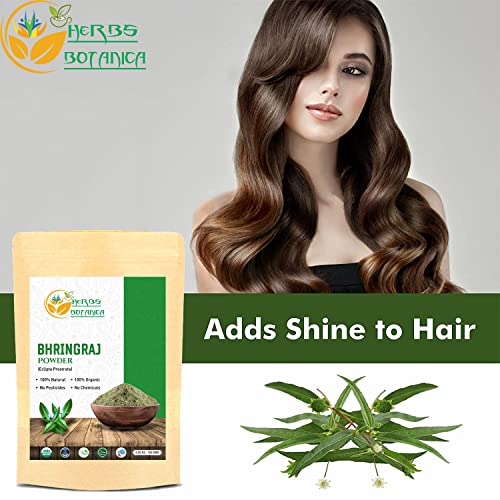 Herbs Botanica Bhringraj Powder Organic Eclipta Alba False Daisy Karisalankanni Bhringrajasava Powder Nourish Your Hair Naturally for Radiant Locks 5.3 oz / 150 gms - Image 4