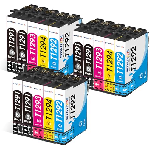 Starink T1295 Replacement for Epson T1291 T1292 T1293 T1294 T1295 Multipack Ink Cartridges for Epson Stylus WF-3540 WF-3520 SX435W SX235W WF-7515 WF-7525 SX425W SX445W SX525WD SX535WD BX305FW 15-Pack
