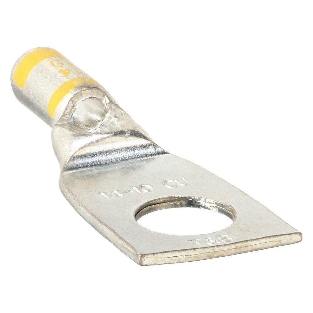 THOMAS & BETTS 54101 Compression Lug,10-14 AWG,1/4 Stud,Yw