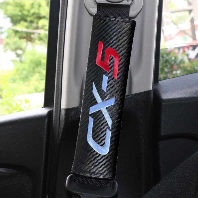 HUIANTS 2Pcs Carbon Fiber Leather Seat Belt Cushions Shoulder Pad OFF