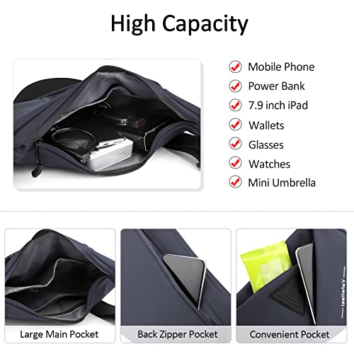 VARLIVOO Men's Crossbody Bag Waterproof Sling Chest Pack Lightweight Anti Theft Shoulder Bag for Gym Travel Hiking Camping Cycling Running (Blue A) - Image 4