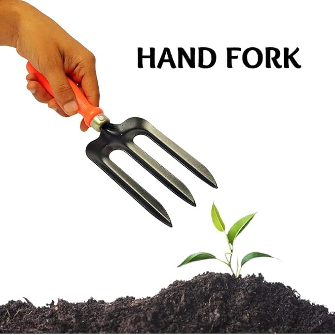 Leafypets Fork Durable Garden Fork Tools Garden Tools for Soil Digging & Planting use for Gardening & Kitchen Garden Tools Rust Resistant Hand Fork Pack of 1 - Image 3 thumbnail