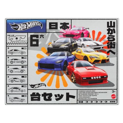 Set 6 Autos Modelo Diecast Tema Japan Street miniatura 3