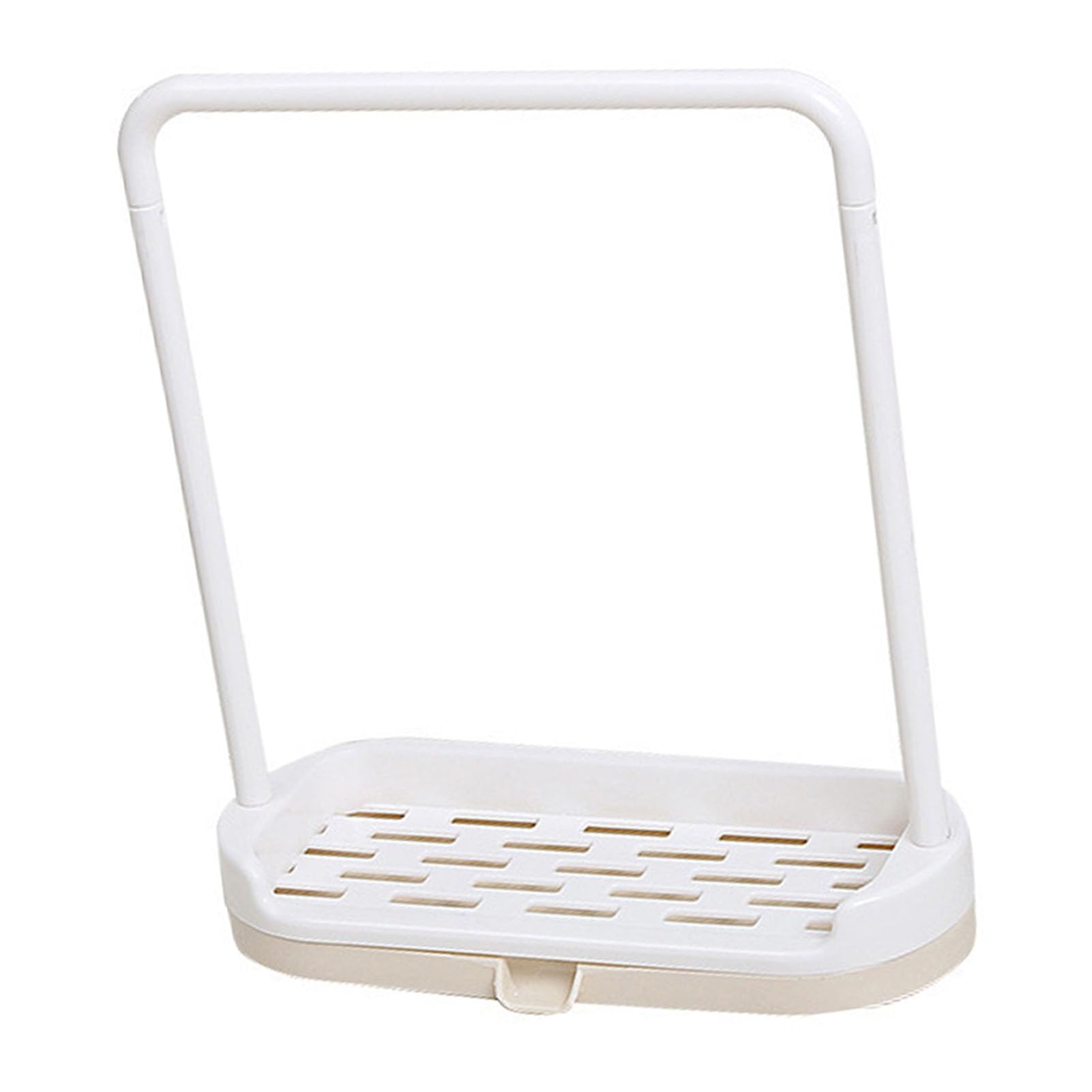 GLOGLOW Caddy Kitchen Sink Sponge Holder Plastic for Countertop 6 7x2 8x7 7 Inch Storage Supplies Beige