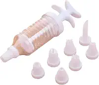 Seringa Pistola Caneta para Decorar Confeitar Bolos com 8 Bicos