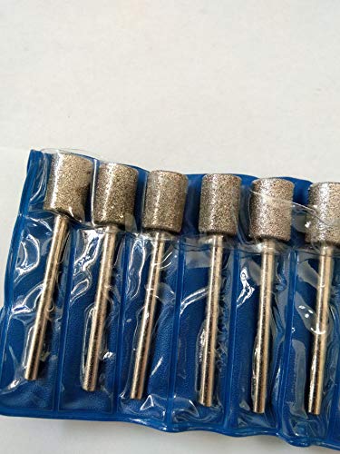 10 Piezas Fresas de Diamante Cilíndricas 3mm x 8mm miniatura 5