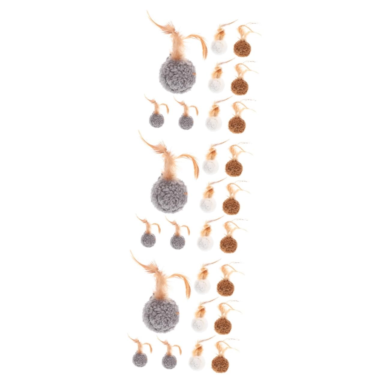 Yardwe Lot De 3 Accessoires pour Chaton Jouet Compact pour Chat Petit Jouet en Peluche Doux Et Amusant Jouet Interactif pour Chat 9 Pièces X 3