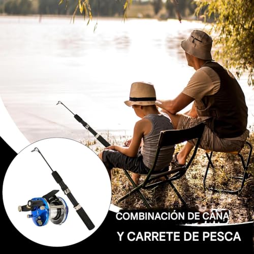 Caña de telescópica y carrete ergonómica para pescar sin dolor en las manos 2
