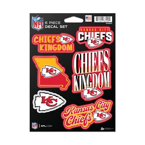 Rico Industries NFL Football Kansas City Chiefs 6-Piece Decal Set