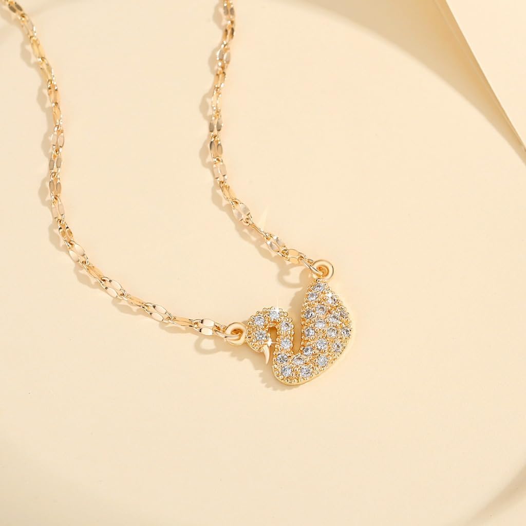 18K Gold Plated Swan Pendant Necklace – Elegant Cubic Zirconia Crystal Jewelry for Women - Image 3