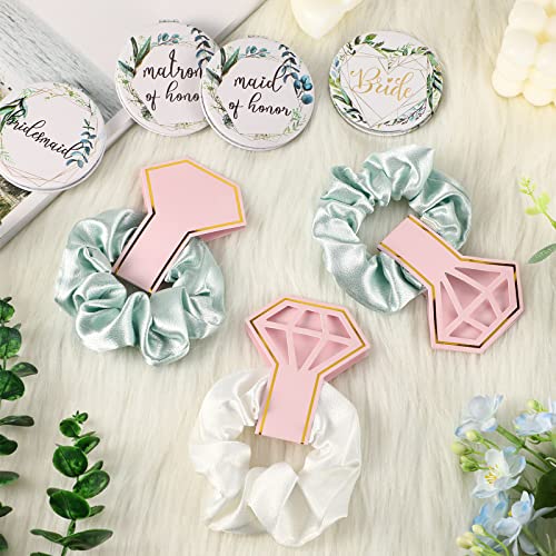Reginary 24 Pieces Bride Bridesmaid Proposal Gifts Wedding Makeup Bag Gift Set Includes 8 Canvas Makeup Bags Matron Of Honor Bag 8 Satin Hair Scrunchies 8 Compact Makeup Mirrors Bridal Shower(Null) #TOP4