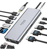 USB C Docking Station Dual HDMI 14 in 1 USB C Hub Triple Display USB C Adapter Dual Monitore mit ...