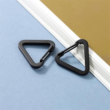 2pcs Triangle Carabiner Clip, Stainless Steel Quick Release Keychain Carabiner Hooks for Outdoor Backpack, Keyring,Kettle