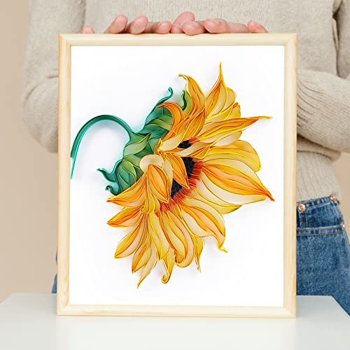 Uniquilling Quilling Kit Paper Quilling Kit For Adults Beginner, Handmade Diy Craft Quilling Paper Filigree Painting Kit Tools, Home Room Wall Art Decor Perfect Gifts , 8*10-Inch Sunflower (Basic) #TOP6