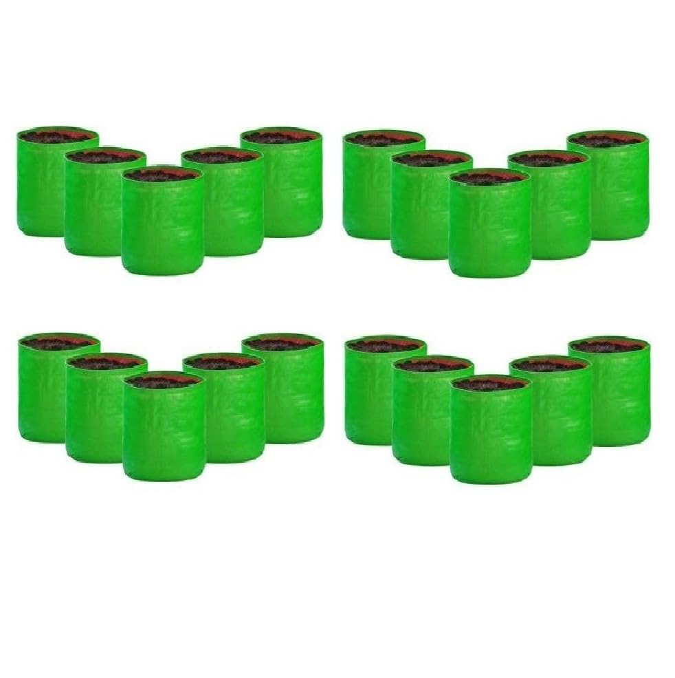 Image of Kingwell grow bags 15x18 inch pack of 20 For Terrace Garden Vegetable Plant Grow Bags Fruits Growing Containers For terrece Gardening