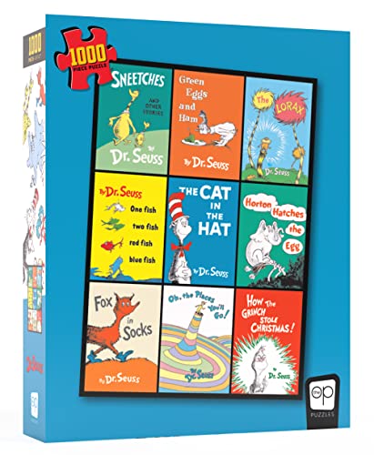 Dr. Seuss Collection 1000 Piece Jigsaw Puzzle | Collectible Collage Featuring The Lorax, The Cat in The Hat, and More | Officially-Licensed Merchandise