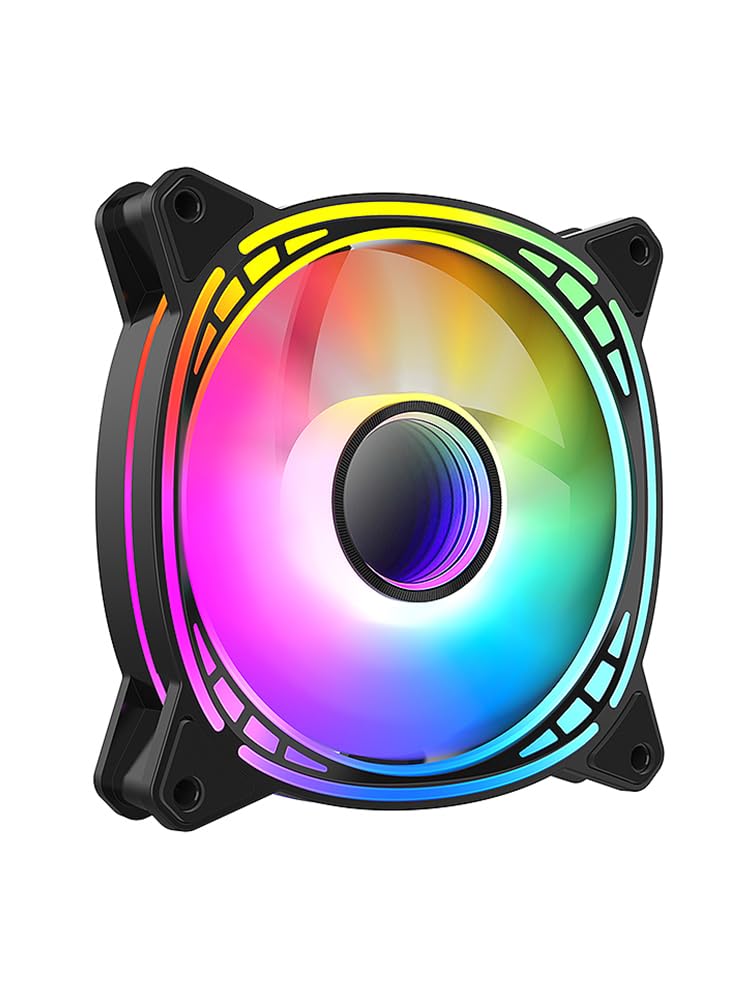 HuntkeyPC Fan-Arctic Circle GX120,120mm,PC fans with ARGB Hydraulic Bearing,1200RPM (±10%),Black