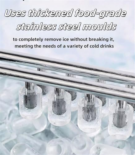 Máquina multifuncional para hielo pequeña, fabricadora de hielo inteligente de mostrador, 26,5 lb/24 h, con cuchara y canasta para hielo, ideal para hogar, cocina, bar y camping miniatura 4