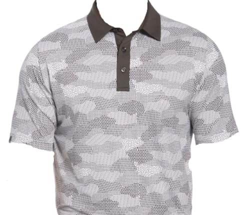 Callaway ECO Polo Shirt (Cluster Print, Asphalt, Large) Golf