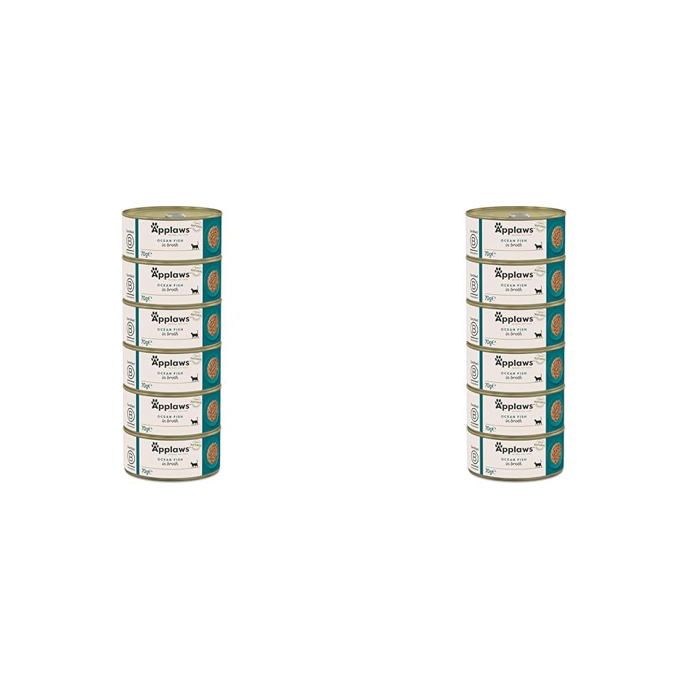 Applaws 100% Natural Wet Cat Food, Ocean Fish, 70g Tins Pack of 12