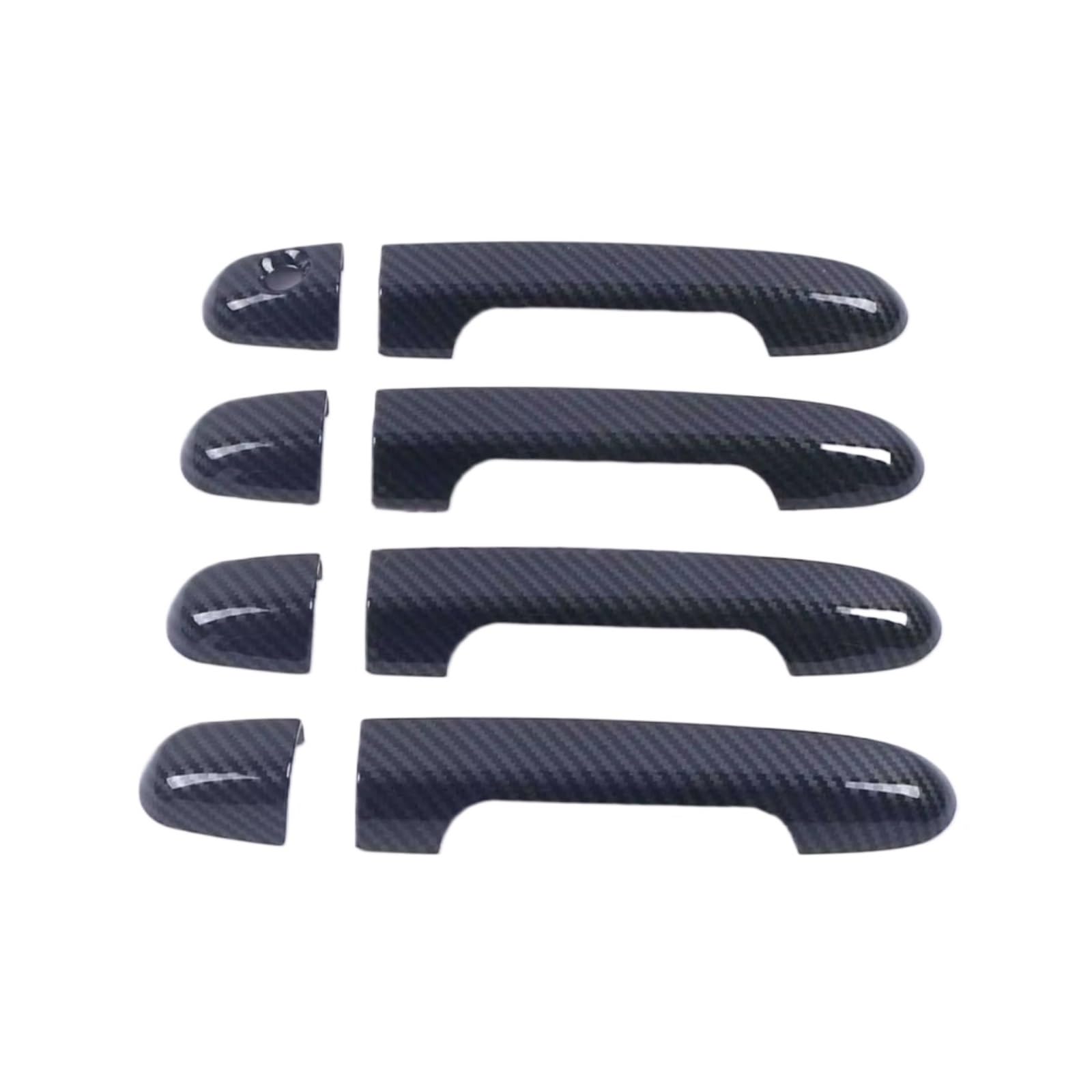 Qdzvalumv Carbon Fibe Car Door Handles Cover Shell Compatible With For I30 2007-2012 Car Exterior Door Handle Sticker Decoration Outer Modification Trim Set(Carbon Fibe)