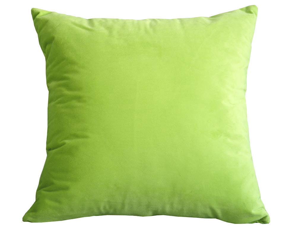 Lutanky Velvet Cushion covers Soft Throw Pillow Case Decorative Square Cushion Cover for Sofa Home Decor 18" X 18" （45 x 45 cm）(apple green, 1 piece) — image 1