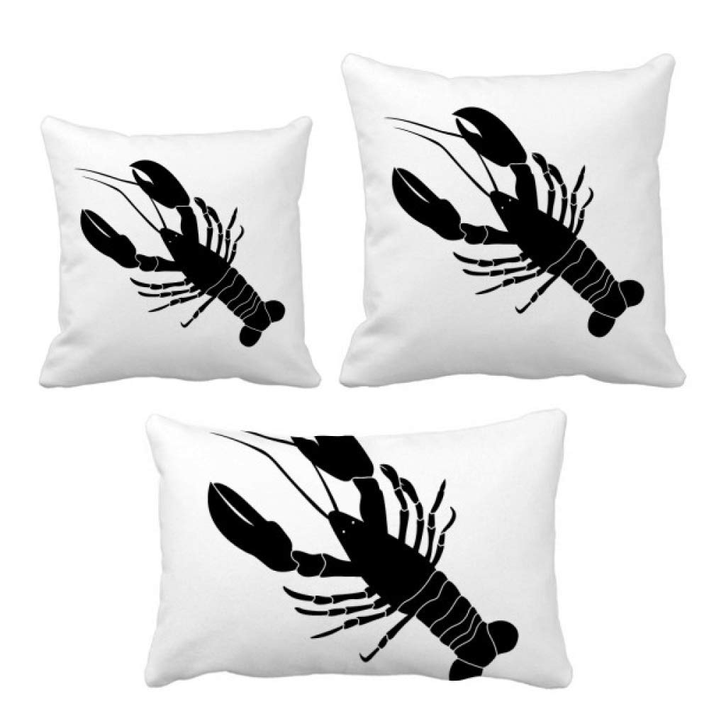 Coussins crevettes de la vie marine illustration noir pour rafraîchir un canapé terne facilement