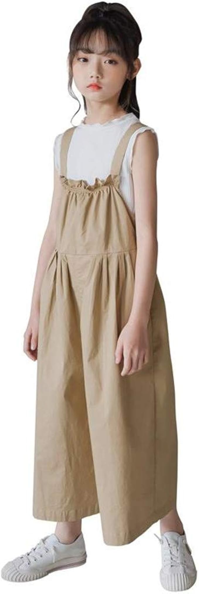 Amazon モリミ サスペンダー ガールズ オーバーオール 女の子 九分丈パンツ キッズ 可愛い 通園 通学 カジュアル ゆったり 調節可能 オールインワン サロペット ファッション パンツ 通販