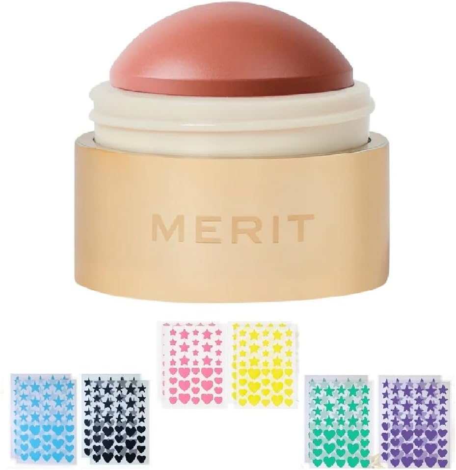 MERIT Creamy Blush M Flush Balm (0.31 Oz) (Beverly Hills - Soft Peach) + Bonus Acne Patch (36 Count)