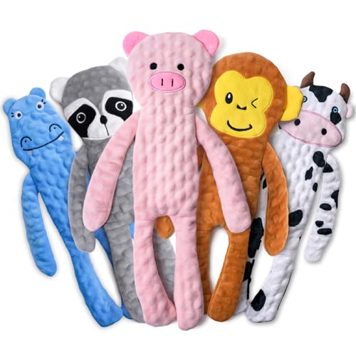 SHARLOVY Juguetes chirriantes para Perros Grandes, Juguetes de dentición para Cachorros arrugados para mantenerlos ocupados, masticables interactivos de Felpa de Larga duración para masticadores