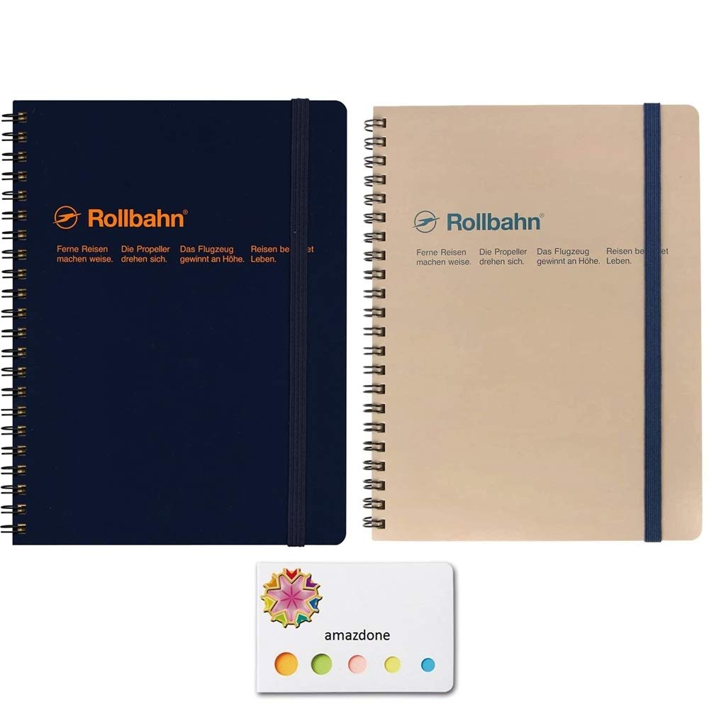 Roruban Delfonics Roruban Pocket Memo A5 Dark Blue & Greige(500056-428,500056-427) - Set di 2 note adesive originali