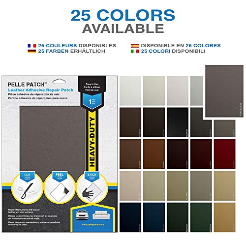 Pelle Patch - Leather & Vinyl Adhesive Repair Patch - 25 Colors Available - Heavy-Duty 11x16 - Brown-Grey - Thumbnail 3