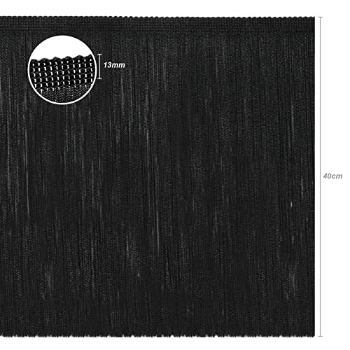 TEXTEX = Cuquillo Fringe for Sewing Flamenco and Sevillana. Composition Rayon 100%. Length of 40 cm. 5m Pieces. (Black) - Image 2