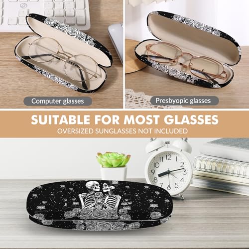 Image of Glasses Case Hard Shell,Portable Protective Eyeglasses Case, Eyeglass Holder Box with Cleaning Cloth,for Women Men