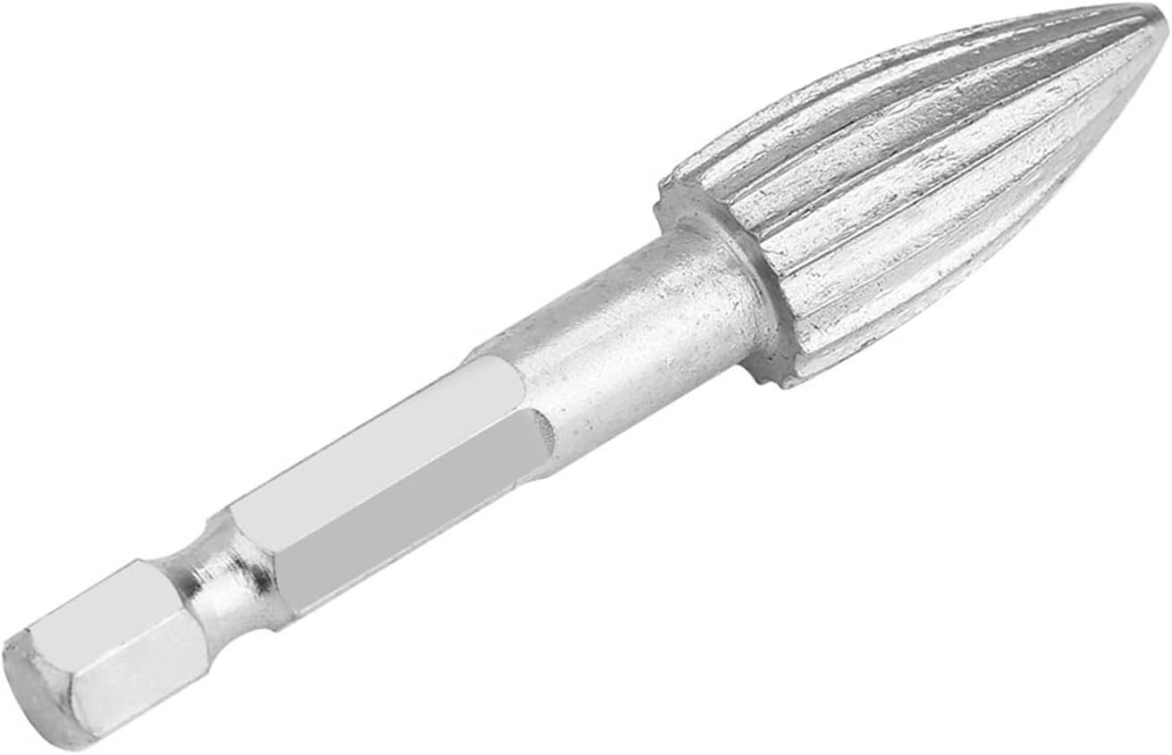 5pcs High Speed Steel Burrs, 1/4inch Hex Shank Single Cut Files for Aluminum and Iron, with Various Shapes for Carving Shaping and Edge Removal