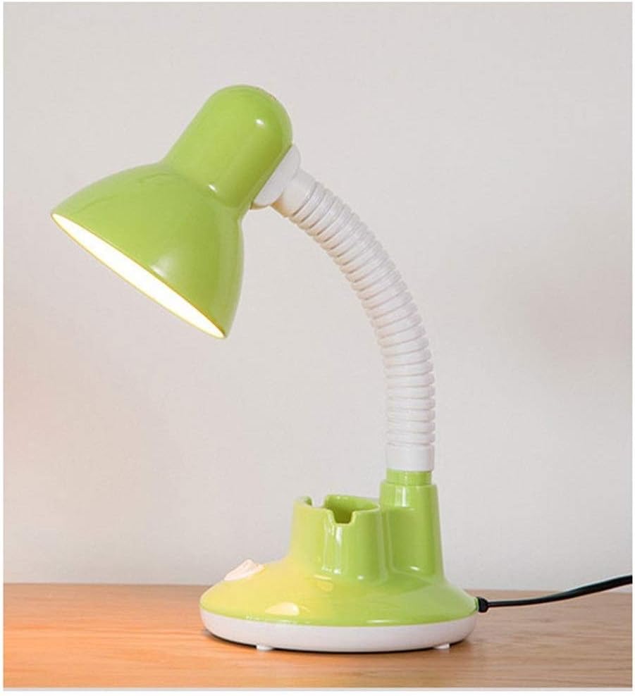 LED Desk Lamp LED Reading Lamp Eye Protection Desk Lamp Study Lamp Student Desk Lamp, Pen Holder with Storage Table Lamp Reading Lamp (Color : Green)