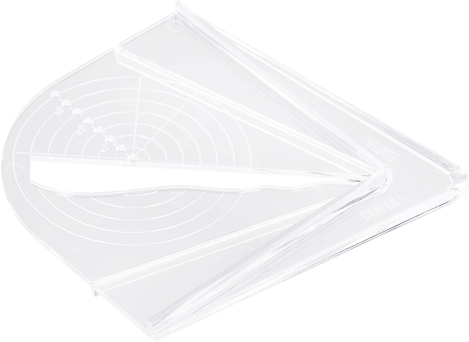 Aladeno Acrylic Center Finder Protractor Transparent Measuring Tools Center Finder Tool Round Circle Center Finder Compass Tool for Irregular Wood Lathe Woodworking Carpenter