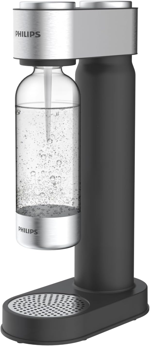 Philips Water ADD4902BK/10 GoZero Sparkling Water Maker, Plastic, 1 Liter, Black