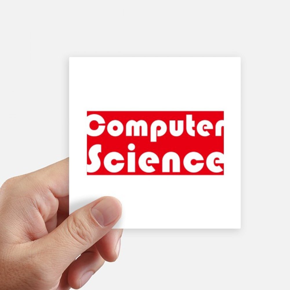 Autocollants Computer Science Rouge Carré 10x10cm Vinyle pour PC Portable et Valise