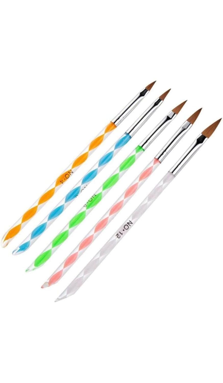 KRENI Acrylic Nail Polish Art Brushes For Acrylic Application Tips Builder Brush Pen Nail Set Kit for Salon (5 Pcs IN 1 Set)-image-17